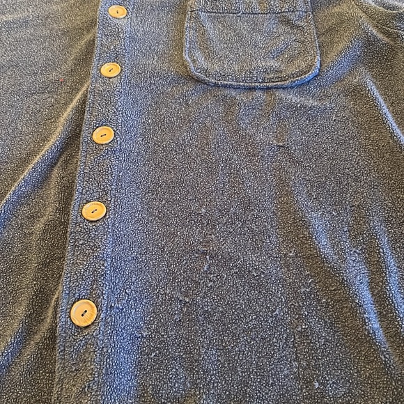 Merit Awards Women’s Blue Fleece Sherpa Button Down Shacket Size Large - Picture 6 of 9